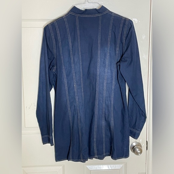DG2 by Diane Gilman Dark Indigo Denim Shirt - Size Medium - Picture 5 of 9